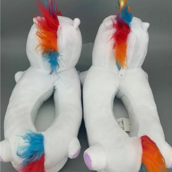 Unicorn Slippers Light up Kids Plush White Slippers One Size approx (3 -… - Picture 3 of 7